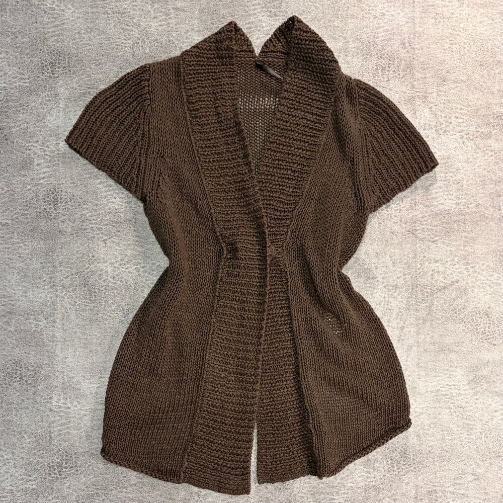Y2k Chunky Knit Short Sleeve Cardigan